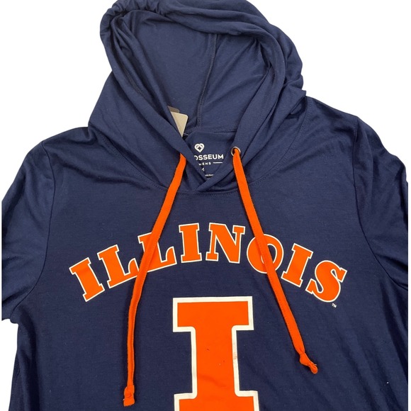 Colosseum Illinois Fighting Illini Hoodie Womens M Blue Orange Activewear - Picture 1 of 7